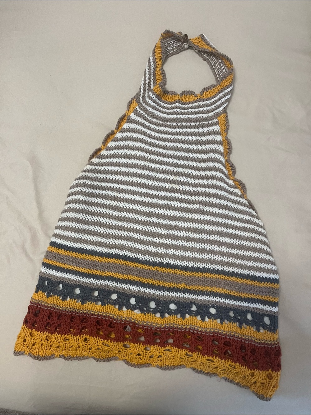 Crotchet halter top size L but fits more like a S/M